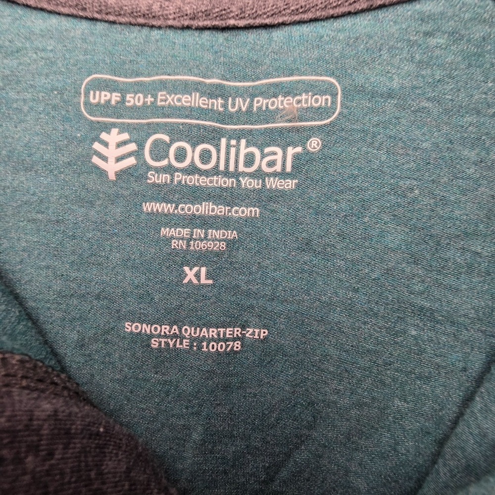 Coolibar Men's Quarter Zip Jacket UPF 50+ Size XL Blue Outdoors Sun Protection - Picture 8 of 11